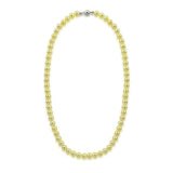 14k White Gold 6.0-6.5mm Golden Akoya Cultured Pearl High Luster Necklace 18", AAA Quality.