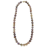 14K Yellow Gold 10.0-13.0mm Multi-color Edison Freshwater Cultured Pearl Necklace 23 Inches