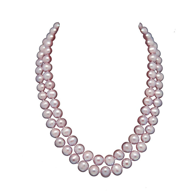 2-Row 9–10mm Lavender Freshwater Cultured Pearl Necklace, 17" and 18.5"