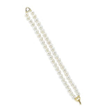 2 Row 6.0-7.0mm High Luster White Freshwater Cultured Pearl Bracelet 7.5"