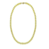 14k Yellow Gold 6.5-7.0mm Golden Akoya Cultured Pearl High Luster Necklace 18", AAA Quality.