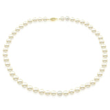 14k Yellow Gold 8-9mm White Freshwater Cultured Pearl Necklace 18" Length and Earring Set
