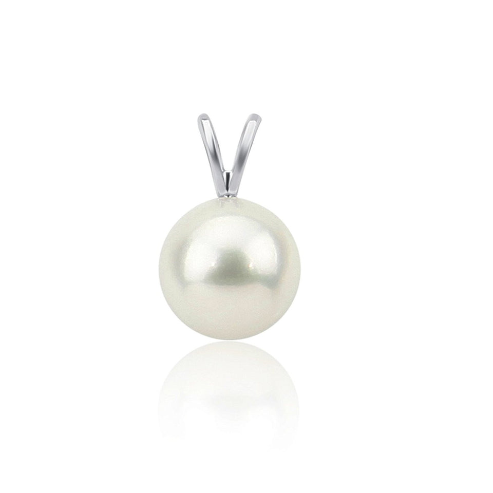 14K White Gold 7.5–8mm Akoya Pearl Pendant, AA