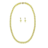 14k Yellow Gold 7.0-7.5mm Golden Akoya Cultured Pearl High Luster Necklace 18",Earring Sets, AAA Quality.