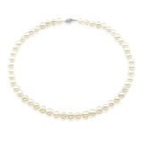 14k White Gold 8-9mm White Freshwater Cultured Pearl Necklace 18" Length and Earring Set