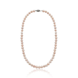 8-9mm Lavender Hand-pick Genuine Freshwater Cultured Pearl High Luster Necklace 18", Base metal Clasp