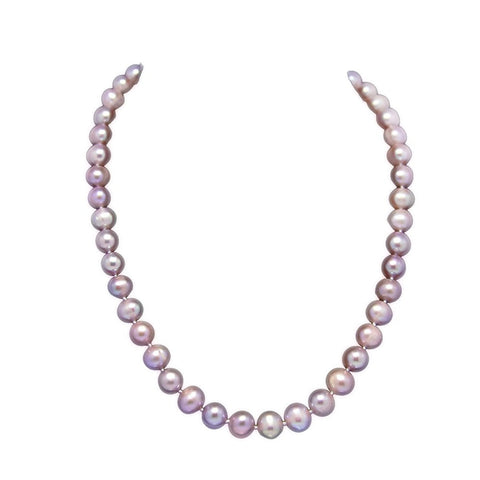A Quality Lavender Freshwater Cultured Pearl Necklace(9.0-10.0mm), 18"