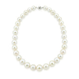 14K White Gold 11-14mm White Freshwater Cultured Pearl Necklace 18 Inches