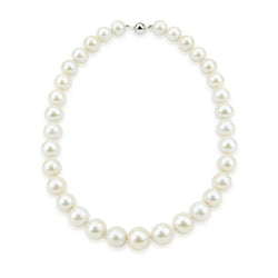 14K White Gold 11-14mm White Freshwater Cultured Pearl Necklace 20 Inches