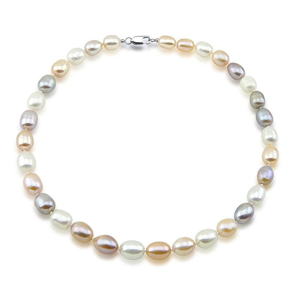 9–10mm Multicolor Freshwater Pearl Beaded Necklace, 20"