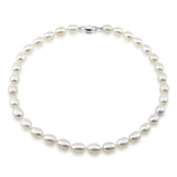9-10mm Rice White Freshwater Cultured Pearl Necklace, 18 inches