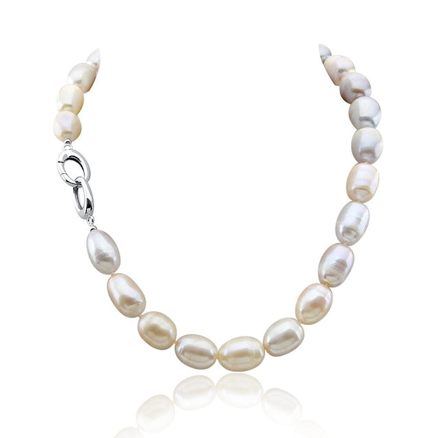 11–14mm Multi-Color Rice Freshwater Pearl Necklace, 18"