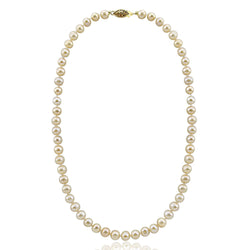 Pink Freshwater Cultured Pearl Necklace A Quality (6.5-7.0mm), 18 inch With base metal Clasp