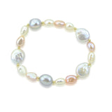 Multi Color Baroque Freshwater Cultured Pearl Bracelet 7.5"