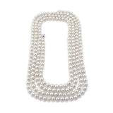 Handpicked 8.5-9.5 mm Lustrous White Circlé Baroque Freshwater Cultured Pearl Endless Necklace, 82"