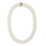 14k Gold Double Strand 6.0-6.5mm Saltwater Akoya Cultured Pearl Necklace AAA Quality 18 Inches
