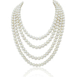 Handpicked 8.5-9.5 mm Lustrous White Circlé Baroque Freshwater Cultured Pearl Endless Necklace, 82"