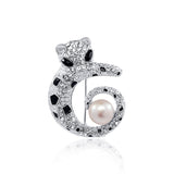 PANTHÈRE White Freshwater Cultured Pearl and Rhinestones