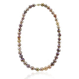 14K Yellow Gold 10.0-13.0mm Multi-color Edison Freshwater Cultured Pearl Necklace 23 Inches