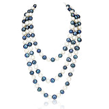 Circlé 8.0-10.0mm White and Black Cultured Freshwater Pearl Endless Necklace 56"