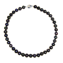 Pearlpro A Quality 10-11mm Black Freshwater Cultured Pearl Necklace, 18"