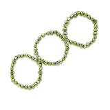Genuine Freshwater Cultured Pearl 7-8mm Forest Green Stretch Bracelets (Set of 3) 7.5"