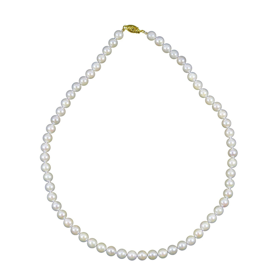 14K Gold 7–7.5mm Baroque Akoya Pearl Necklace, 18"