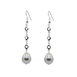 Unique Station Freshwater Cultured Pearl earring, Grey, 10-11MM