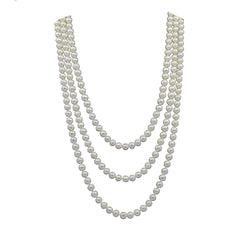 White Freshwater Cultured Pearl Endless Strand Necklace 60"