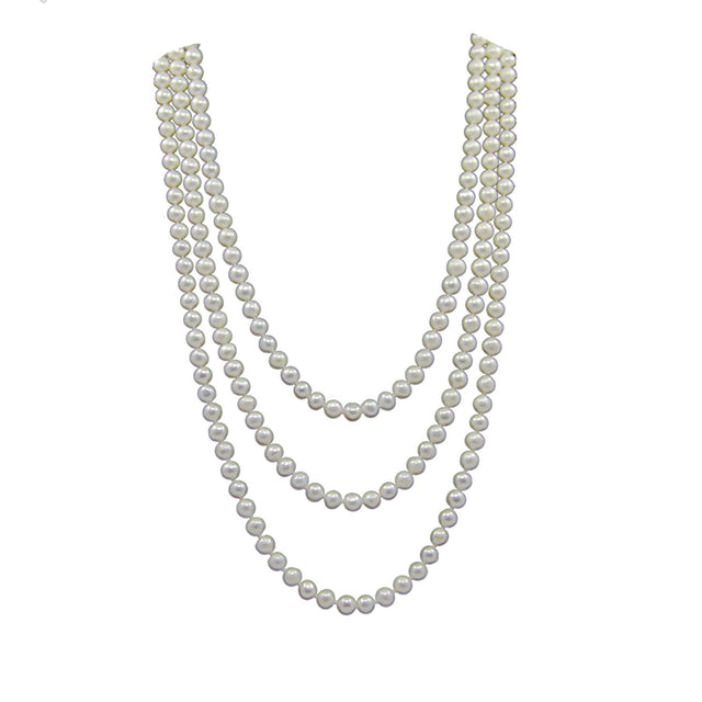 White Freshwater Cultured Pearl Endless Strand Necklace, 60"