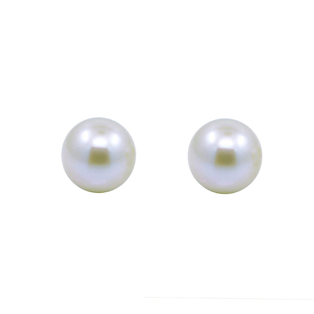 14K Yellow Gold 12–13mm White Round South Sea Cultured Pearl Stud Earrings