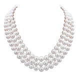 9.0-10.0 mm 3-row Handpicked Ultra-Luster White Circlé Freshwater Cultured Pearl Necklace 17", 18"/19"