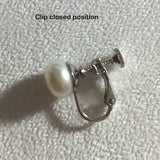 9-10mm Handpicked Ultra-Luster White Freshwater Cultured Pearl Clip On (base) Earrings