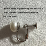 9-10mm Handpicked Ultra-Luster White Freshwater Cultured Pearl Clip On (base) Earrings